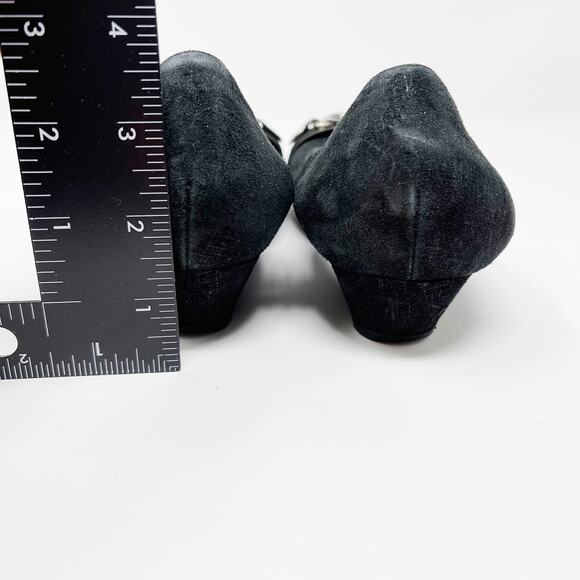 AGL Attilio Giusti Leombruni Snake Cap Toe Hidden Wedge Flats Size 36 1/2 Black - Picture 11 of 13